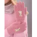 Перчатки детские для девочки, темно-розовый, 7-8 лет, Поляярик