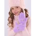 Перчатки детские для девочки, лиловый, 3-4 года, Поляярик