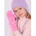 Перчатки детские для девочки, розовый, 3-4 года, Поляярик