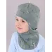 Шапка шлем для мальчика демисезонная, ментол, зеленый, 48-50, Поляярик