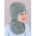 Шапка шлем для мальчика демисезонная, ментол, зеленый, 48-50, Поляярик