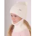Шапка осенняя для девочки, молочный, 50-52, Поляярик
