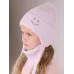 Шапка осенняя для девочки, бледно-лиловый, 48-50, Поляярик