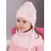 Шапка осенняя для девочки, пудровый, 48-50, Поляярик