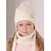 Шапка осенняя для девочки, молочный, 48-50, Поляярик