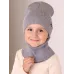 Шапка для мальчика осенняя, серый меланж, серый, 50-52, Поляярик