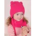 Шапка осенняя для девочки, малиновый, ярко-розовый, 48-50, Поляярик