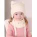 Шапка осенняя для девочки, молочный, 48-50, Поляярик