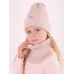 Шапка осенняя для девочки, пудровый, 50-52, Поляярик