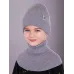 Шапка для мальчика осенняя, серый, серый меланж, 50-52, Поляярик