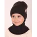 Шапка для мальчика осенняя, графит, 50-52, Поляярик