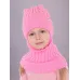 Шапка шлем для девочки осень зима, розовый, 50-52, Поляярик