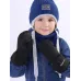 Варежки зимние для мальчика, черный, 13-14 см, Поляярик