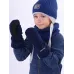 Варежки зимние детские, темно-синий, 16-17, Поляярик