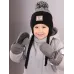 Варежки зимние детские, серый, 14-15, Поляярик