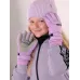 Перчатки зимние для девочки, лиловый, 17-18, Поляярик