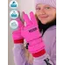 Перчатки зимние для девочки, фуксия, 17-18, Поляярик