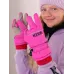 Перчатки зимние для девочки, фуксия, 17-18, Поляярик