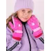 Перчатки зимние для девочки, фуксия, 14-15 см, Поляярик