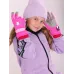 Перчатки зимние для девочки, фуксия, 14-15 см, Поляярик