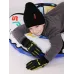 Перчатки зимние детские для мальчика, черный, 17-18, Поляярик