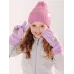 Перчатки зимние для девочки, лиловый, 13-14 см, Поляярик