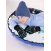 Перчатки зимние детские для мальчика, черный, бирюзовый, 17-18, Поляярик