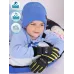 Перчатки зимние детские для мальчика, графит, салатовый, 17-18, Поляярик