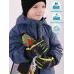 Перчатки зимние детские для мальчика, графит, салатовый, 17-18, Поляярик