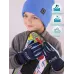 Перчатки зимние детские для мальчика, синий, голубой, 17-18, Поляярик