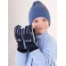 Перчатки зимние детские для мальчика, синий, голубой, 17-18, Поляярик