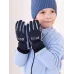 Перчатки зимние детские для мальчика, синий, голубой, 17-18, Поляярик