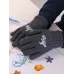 Перчатки детские для мальчика, темно-серый, 5-6 лет, Поляярик