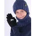 Перчатки детские для мальчика, черный, 5-6 лет, Поляярик