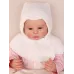 Шапка шлем для девочки демисезонный, белый, 3-6 мес, Поляярик