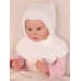 Шапка шлем для девочки демисезонный, белый, 3-6 мес, Поляярик