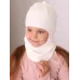 Шапка шлем для девочки демисезонная, молочный, 52-54, Поляярик