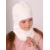 Шапка шлем для девочки демисезонная, молочный, 52-54, Поляярик