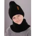 Шапка для мальчика осенняя, черный, 52-54, Поляярик