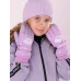 Перчатки зимние для девочки, лиловый, 17-18, Поляярик