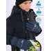 Перчатки зимние детские для мальчика, темно-синий, 17-18, Поляярик