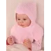 Шапка шлем для девочки демисезонный, светло-розовый, 3-6 мес, Поляярик
