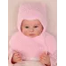 Шапка шлем для девочки демисезонный, светло-розовый, 3-6 мес, Поляярик