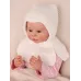 Шапка шлем для девочки демисезонный, молочный, 3-6 мес, Поляярик