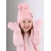 Варежки для девочки с утеплением, светло-розовый, 3-4 года, Поляярик