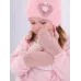 Варежки детские, пудровый, 7-8 лет, Поляярик