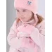 Варежки для девочки с утеплением, светло-розовый, 2-3 года, Поляярик