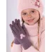 Перчатки вязаные шерстяные, сиреневый, 5-6 лет, Поляярик