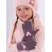 Перчатки вязаные шерстяные, сиреневый, 5-6 лет, Поляярик
