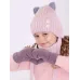 Варежки детские, сиреневый, 9-10 лет, Поляярик